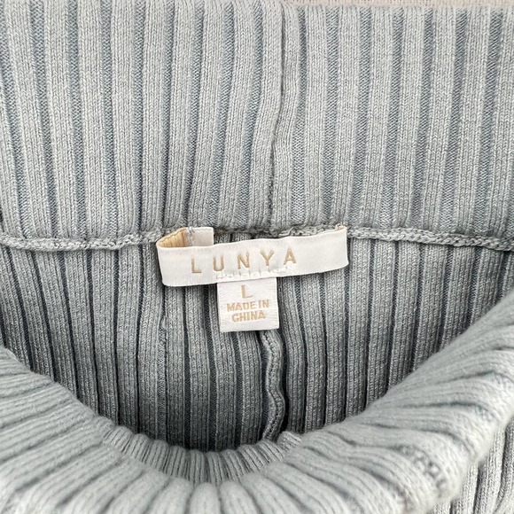 LUNYA Lounge Shorts Womens Large Chilled Blue Cozy Cotton Silk Bike Shorts NEW - Picture 9 of 14